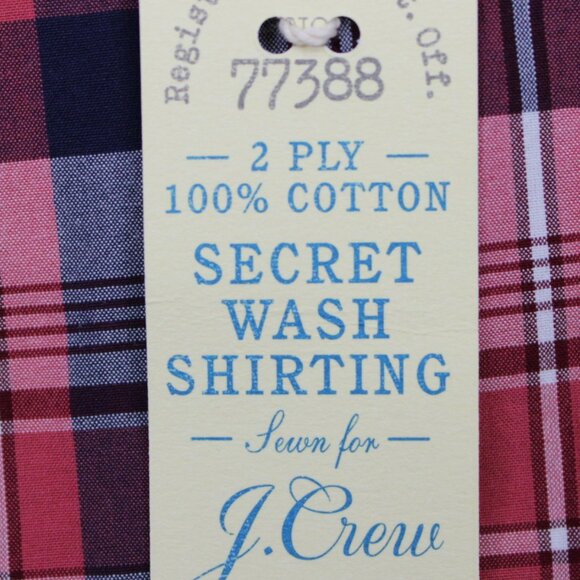 J Crew Shirt NWT Mens XL Red/Blue/White 2 Ply Cotton Secret Wash Slim Fit L/S - Picture 7 of 14